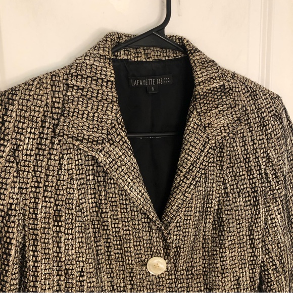 Lafayette 148 Tweed Patterned Jacket sz 6 Blazer textured like new - Picture 3 of 12
